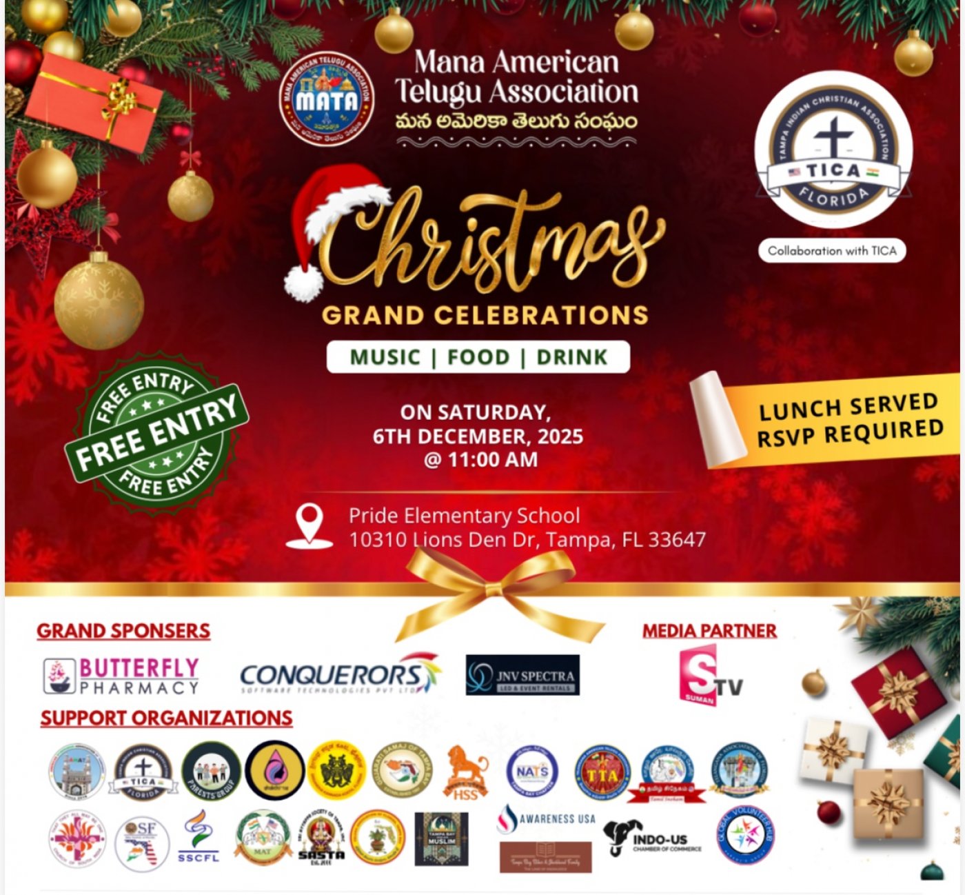 Tampa United Indian Christmas Celebrations 2025