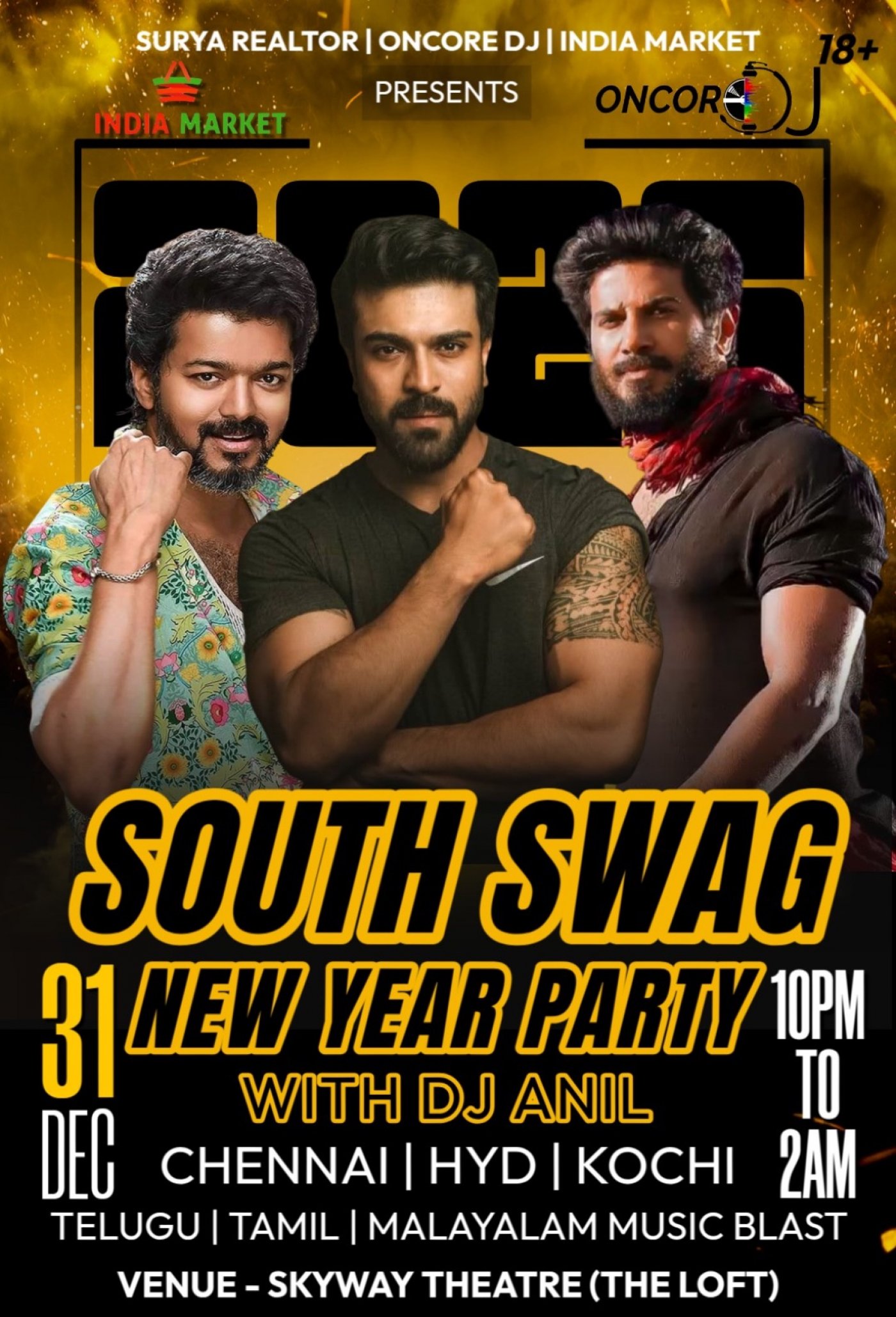 SOUTH SWAG NYE (TELUGU-TAMIL-MALAYALAM) (SURYA REALTOR)