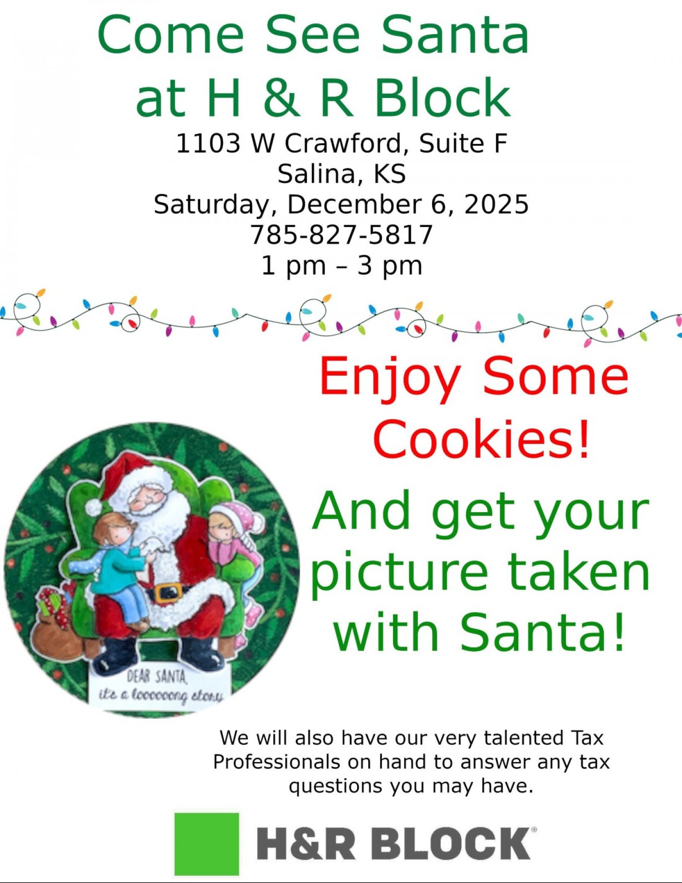 Cookies with Santa at H & R Block