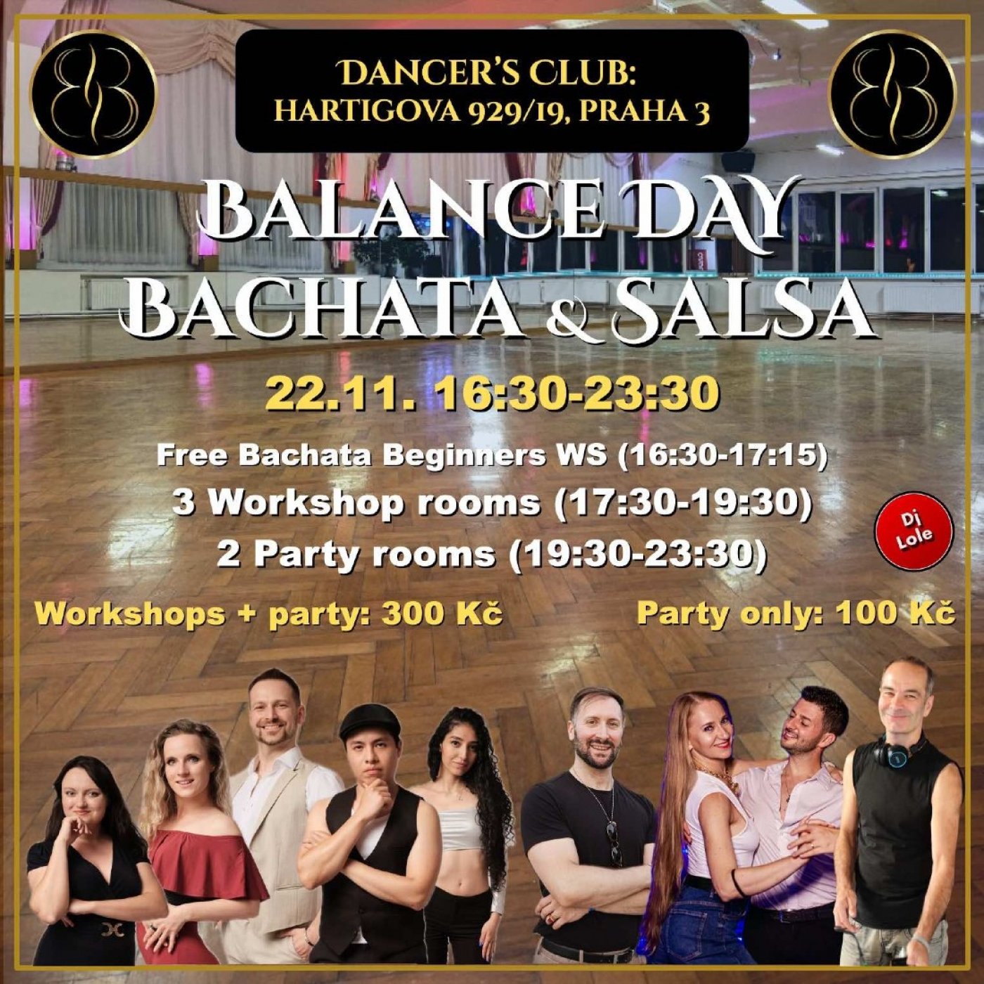Balance Day Bachata & Salsa (Workshops 3 rooms + Social dancing 2 rooms)