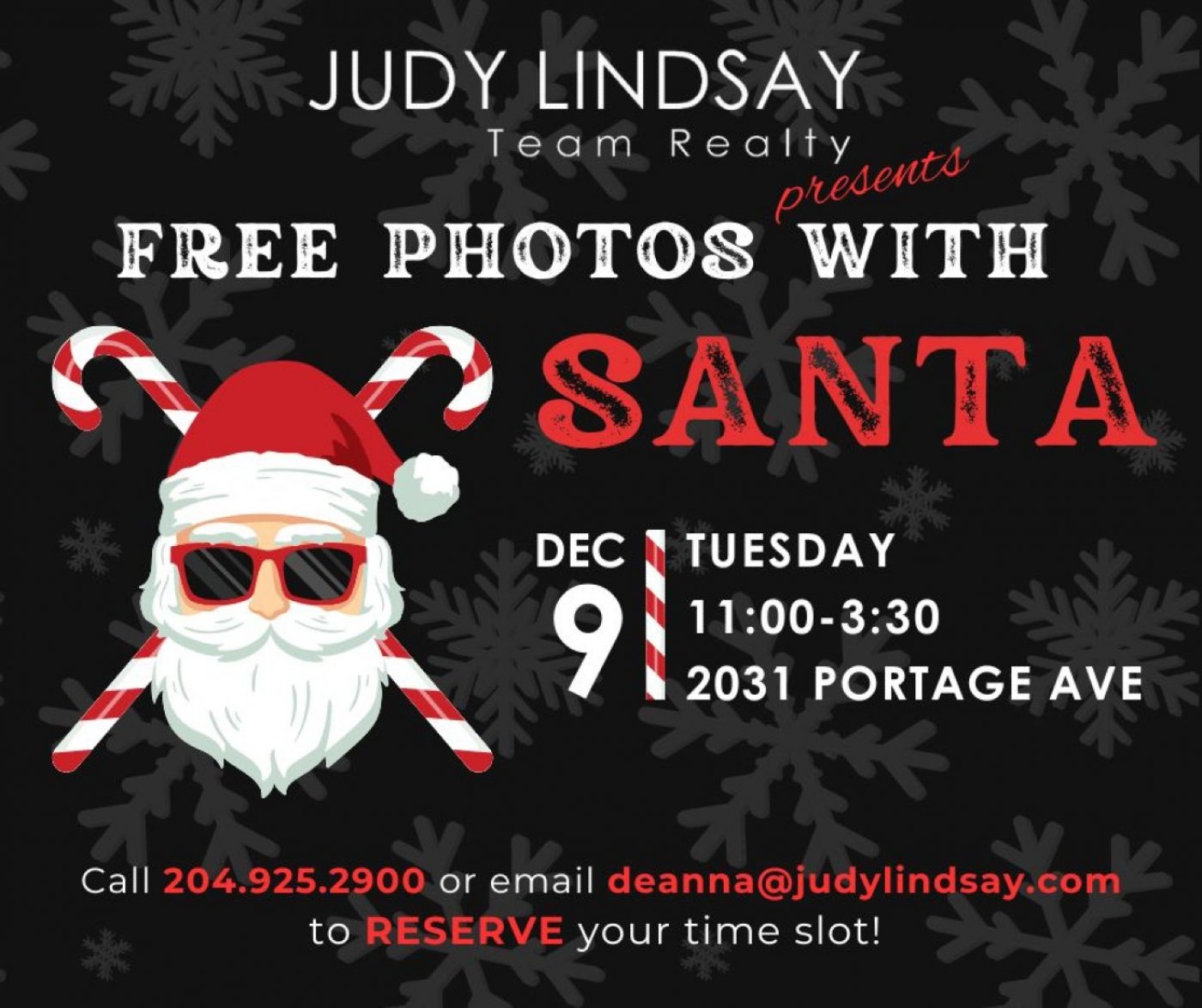 Judy Lindsay Team Realty presents our 3rd Annual FREE Photos with Santa \ud83c\udf85