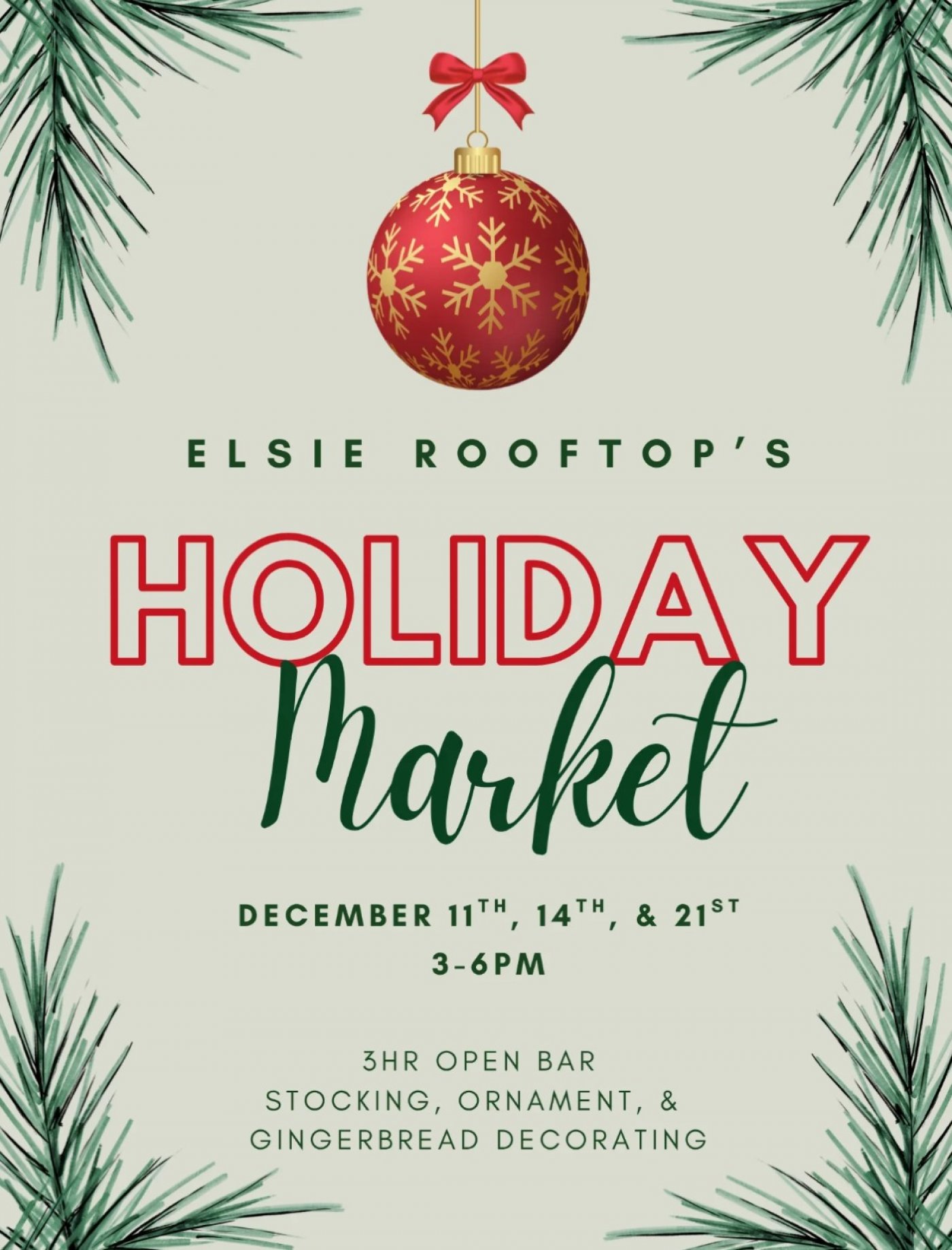 Sip, Celebrate & Deck the Halls at Elsie Rooftop's Holiday Market - 12\/11, 12\/14 & 12\/21