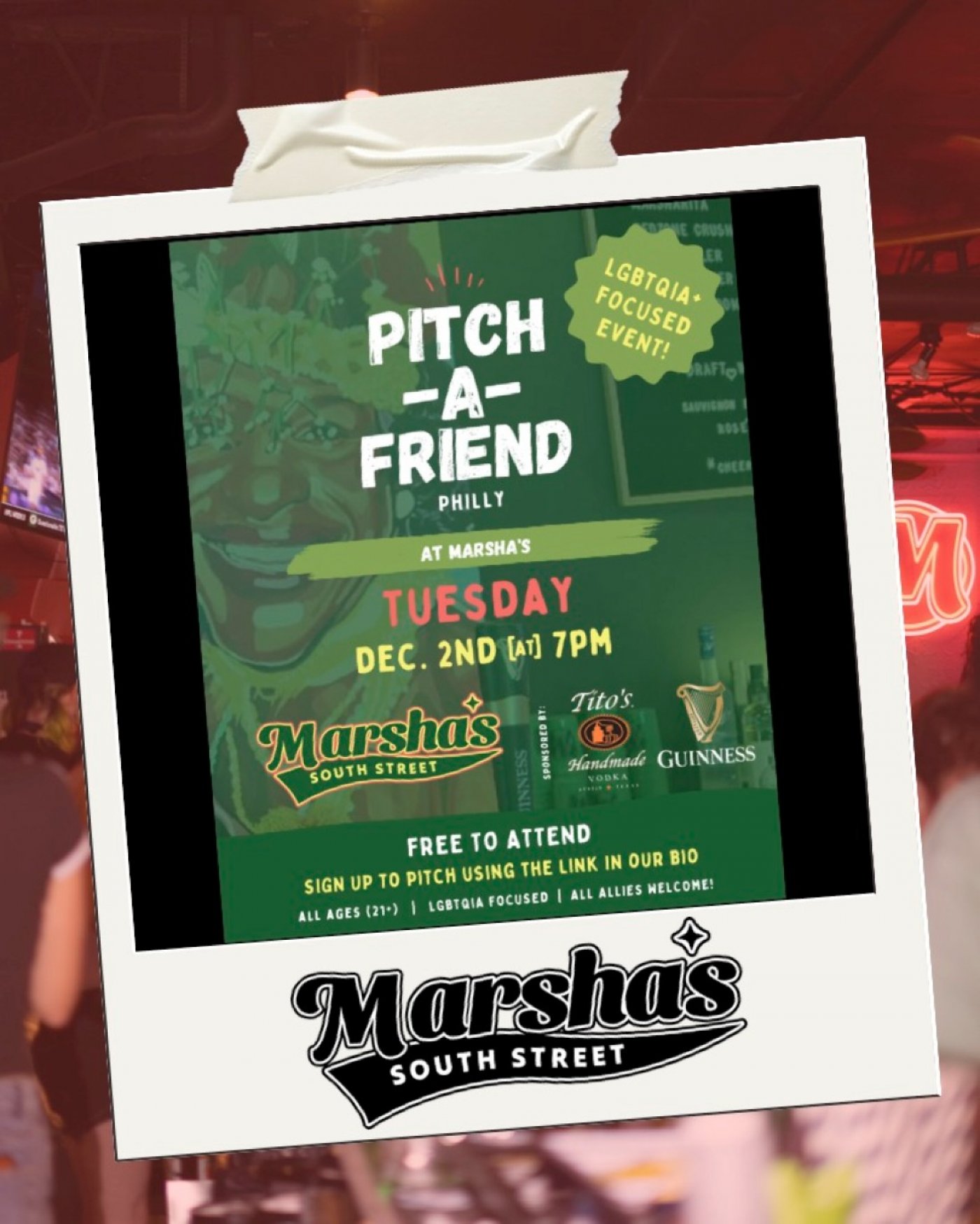 Pitch a Friend Night at Marsha\u2019s South Street!