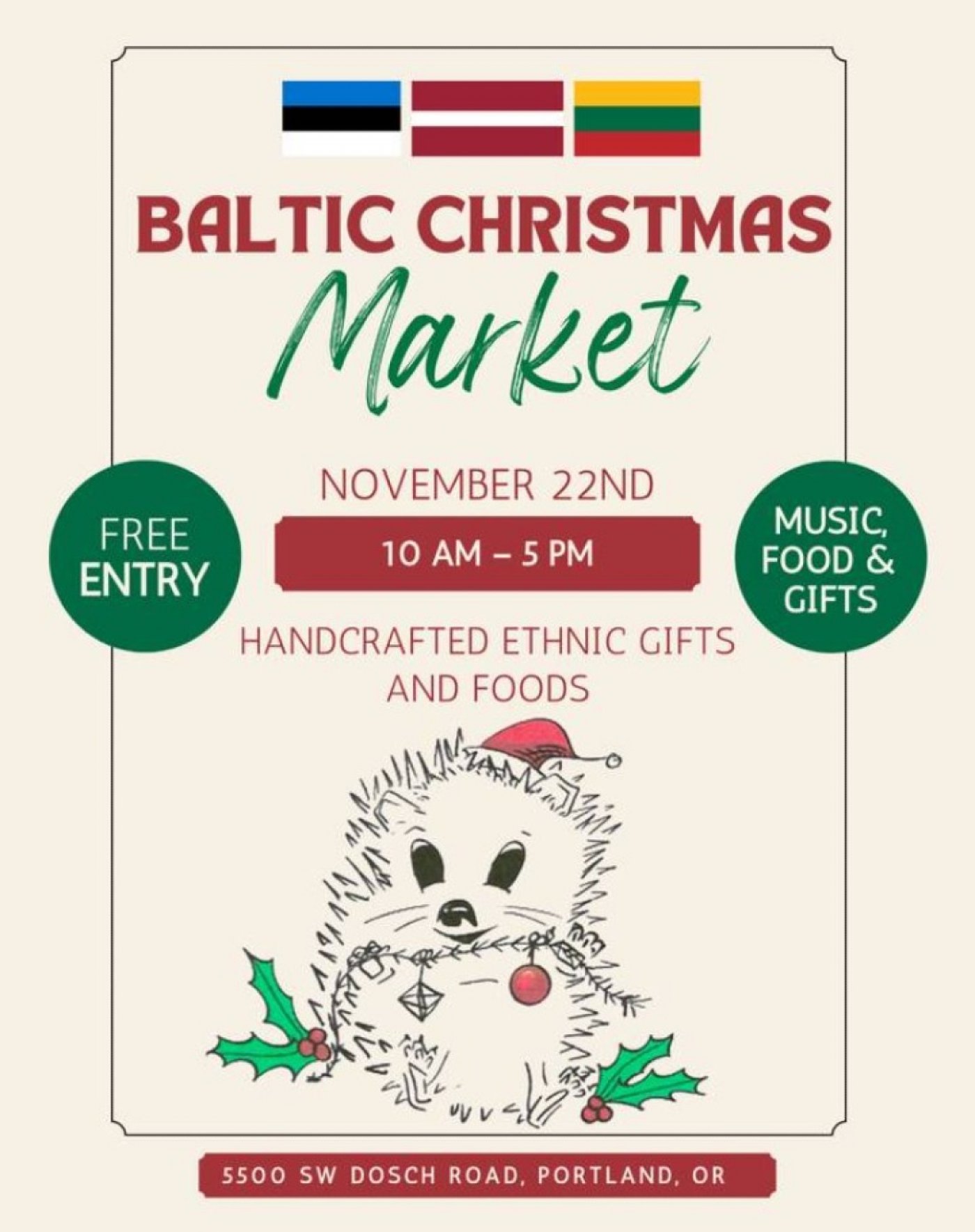 Baltic Christmas Market & Holiday Bazaar & Bake Sale