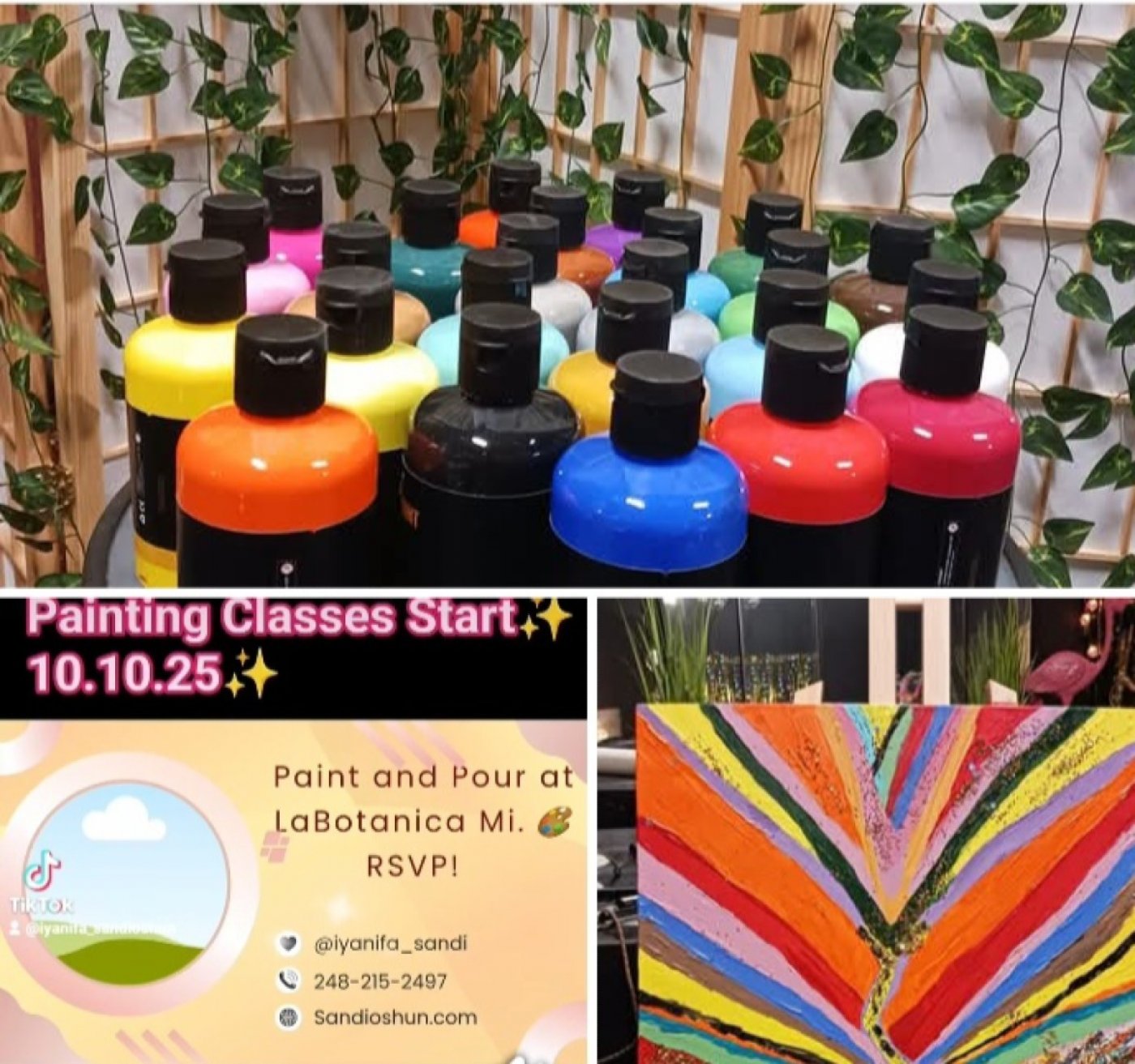 Paint and Pour at LaBotanica Mi 