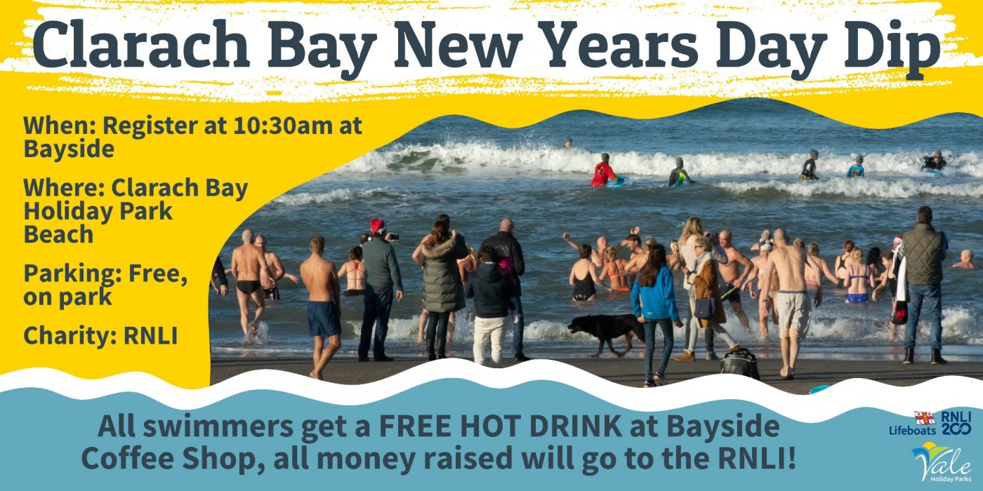 New Years Day Charity Sea Dip at Clarach Bay Beach