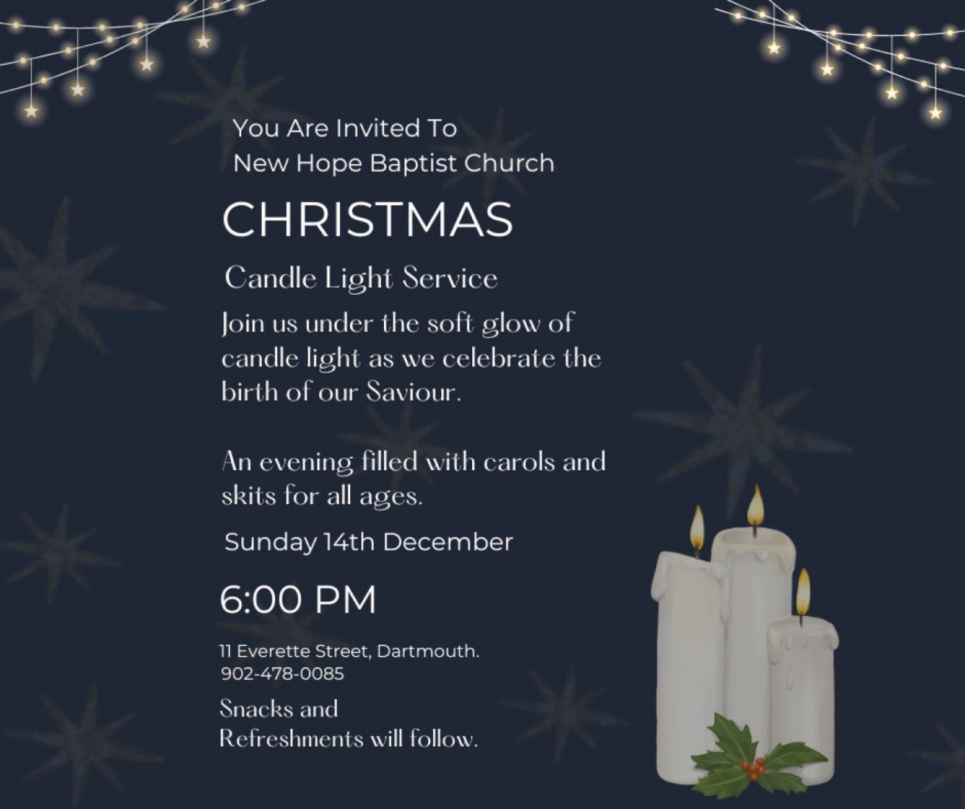 New Hope Baptist Church: Christmas Candle Light Service