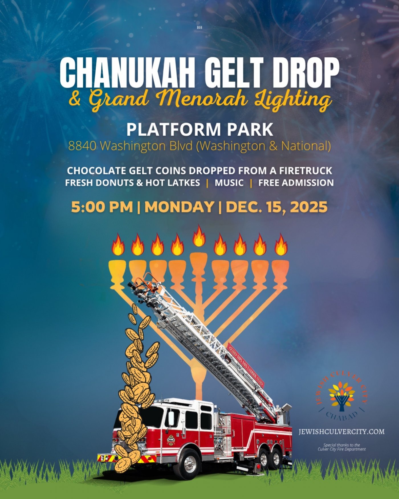 Great Chanukah Gelt Drop at Platform Culver City!