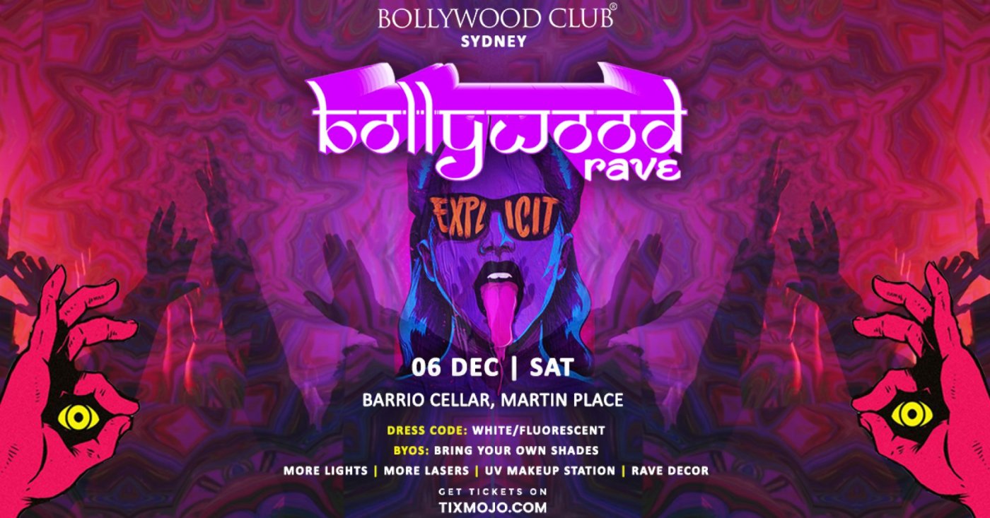 Bollywood Club Presents BOLLYWOOD RAVE at Barrio Cellar, Sydney