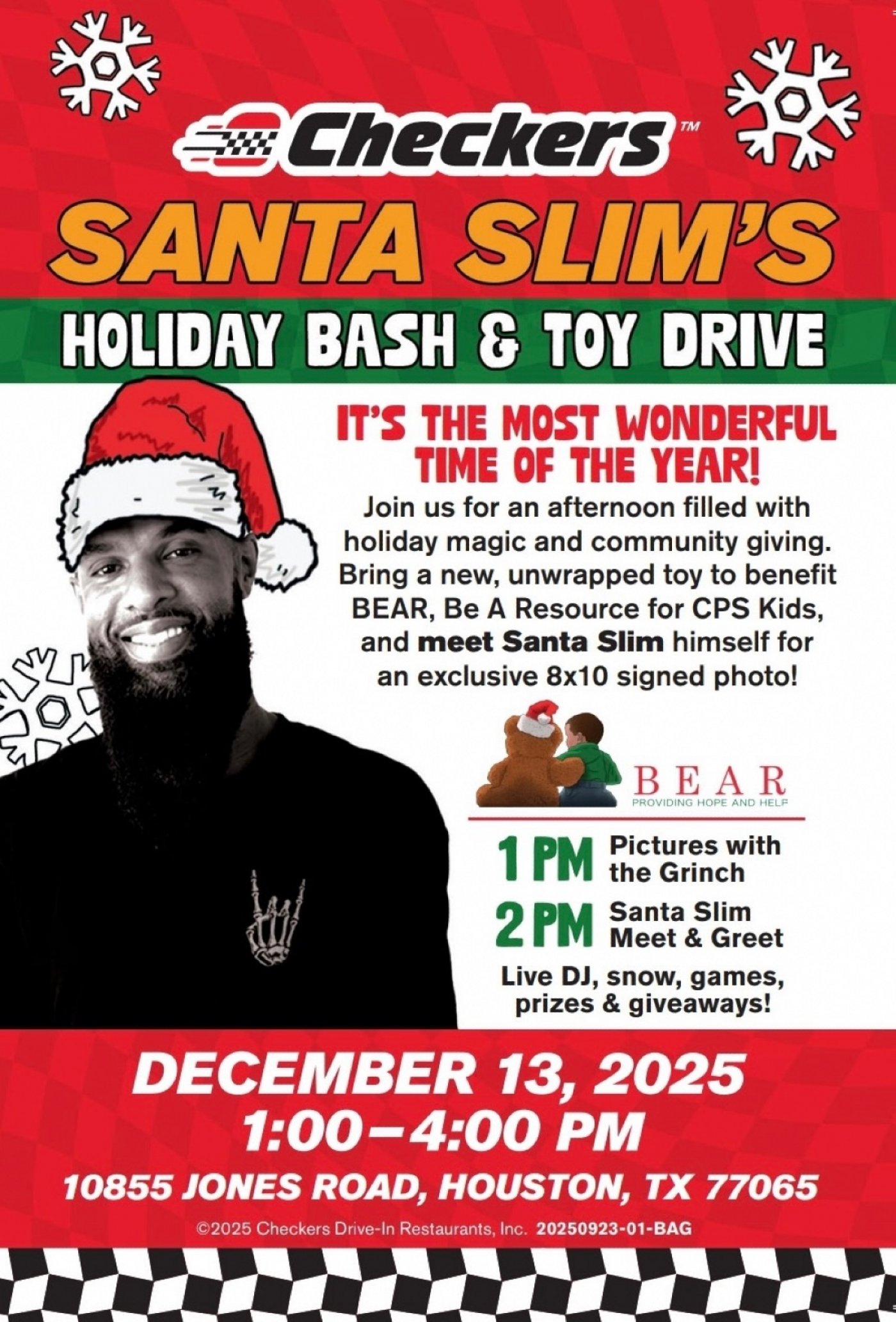 Checkers Santa Slim\u2019s Holiday Bash & Toy Drive