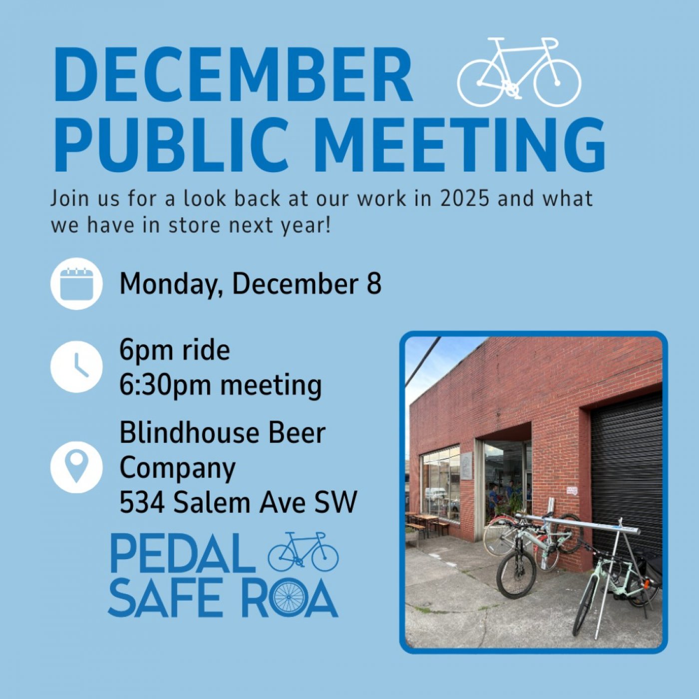 PedalSafe ROA December Public Meeting