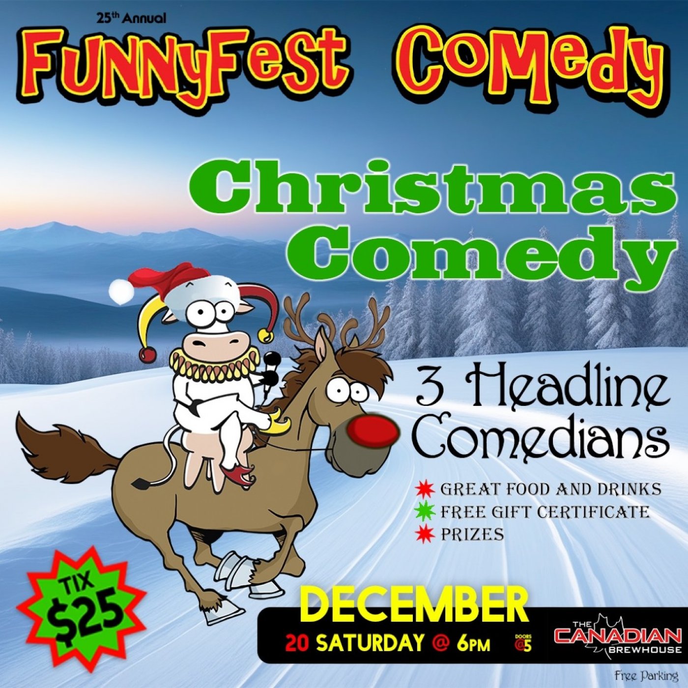 "Christmas FUNNY" - FunnyFest COMEDY SHOW - Saturday, Dec. 20