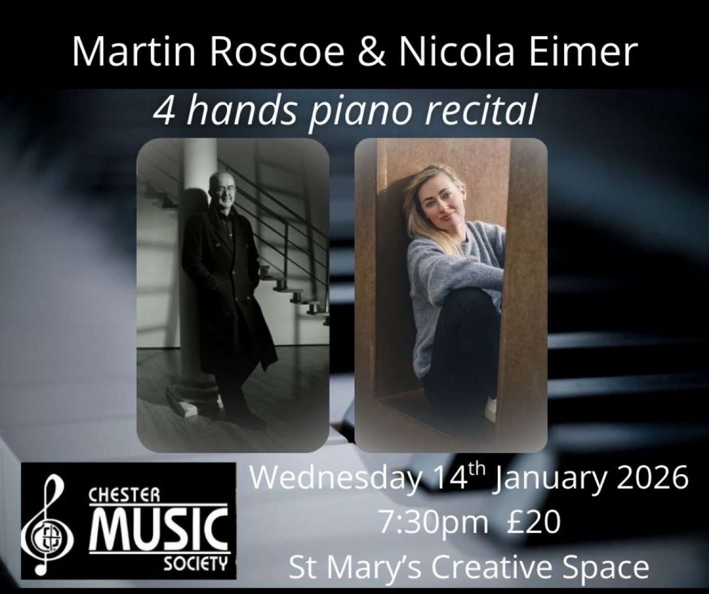 Chester Music Society - Martin Roscoe & Nicola Eimer (piano 4 hands)