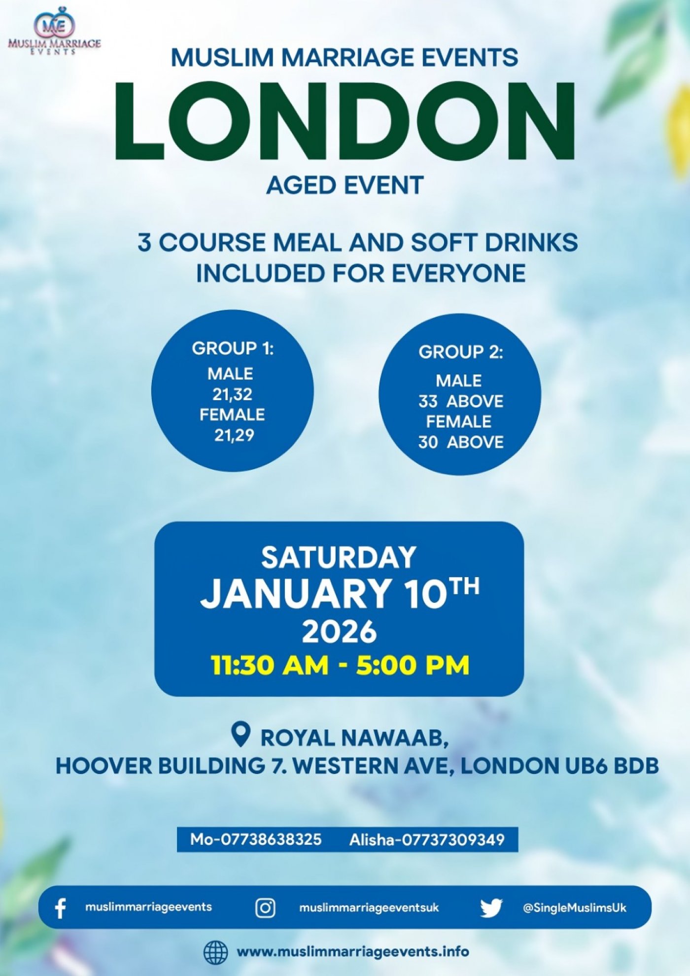 Muslim Marriage Events London - 2 Age Groups