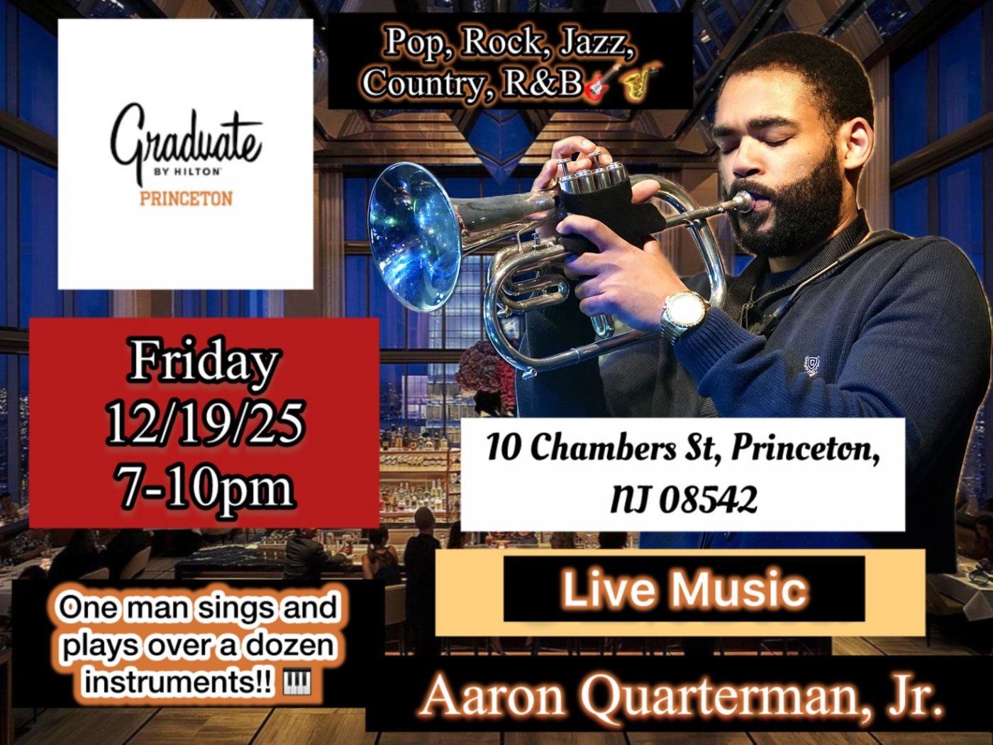 Qman Live December Show At Graduate By Hilton Princeton!