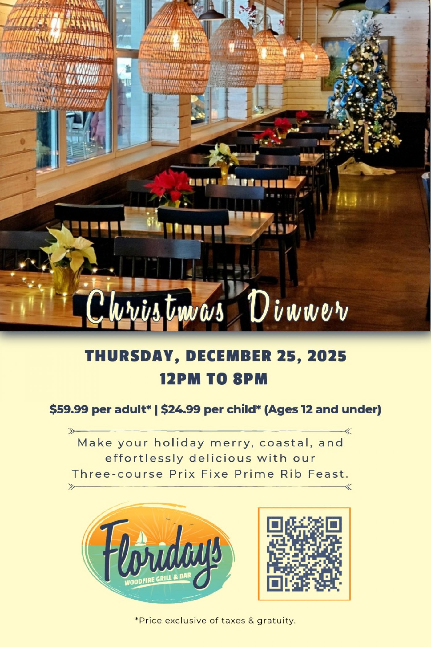 Christmas Dinner at Floridays Woodfire Grill & Bar