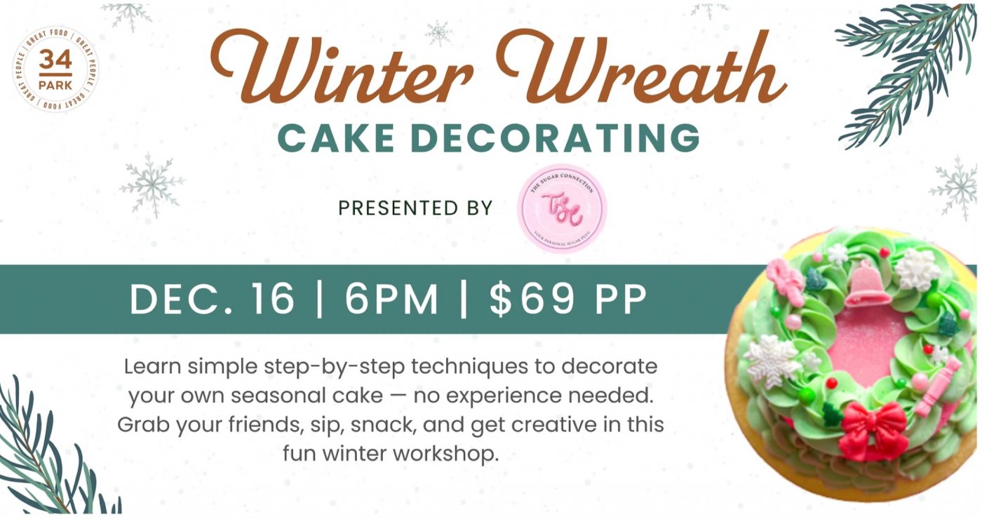 Winter Wreath Cake Decorating