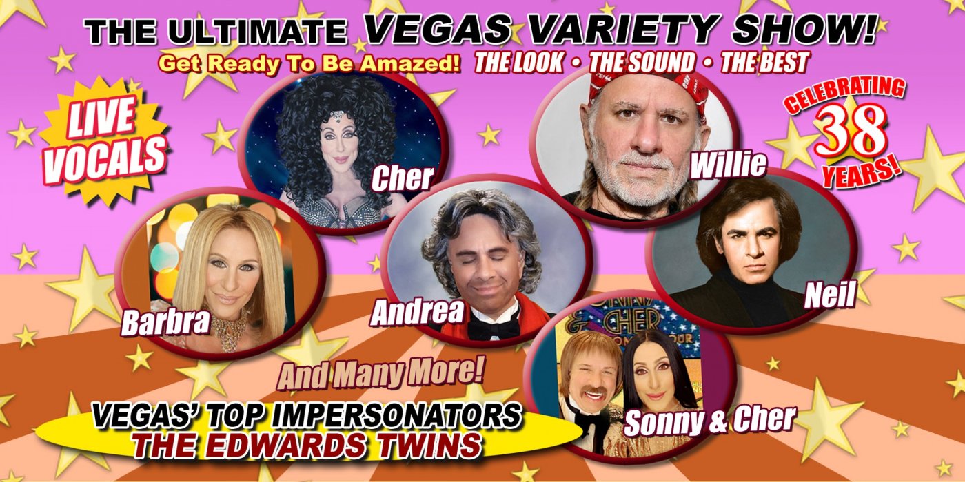 The Edwards Twins: Las Vegas's Top Impersonators - All LIVE Vocals & Hollywood Makeup Magic!