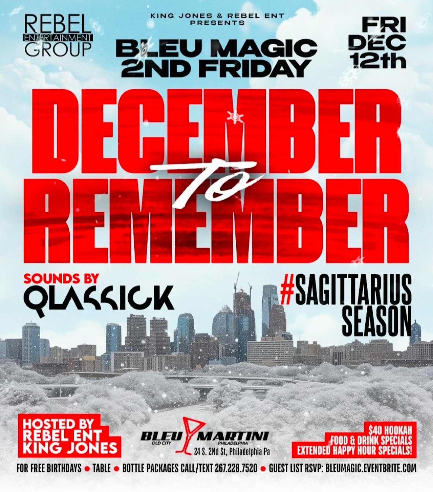 DECEMBER TO REMEMBER | FRIDAYS AT BLEU MARTINI