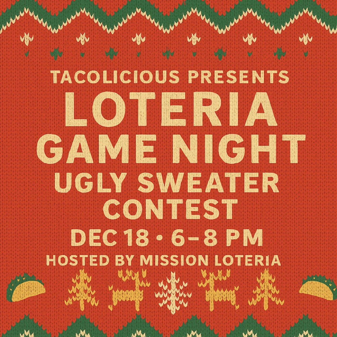 Loteria Game Night (Mexican Bingo) at Tacolicious : Ugly Sweater Party