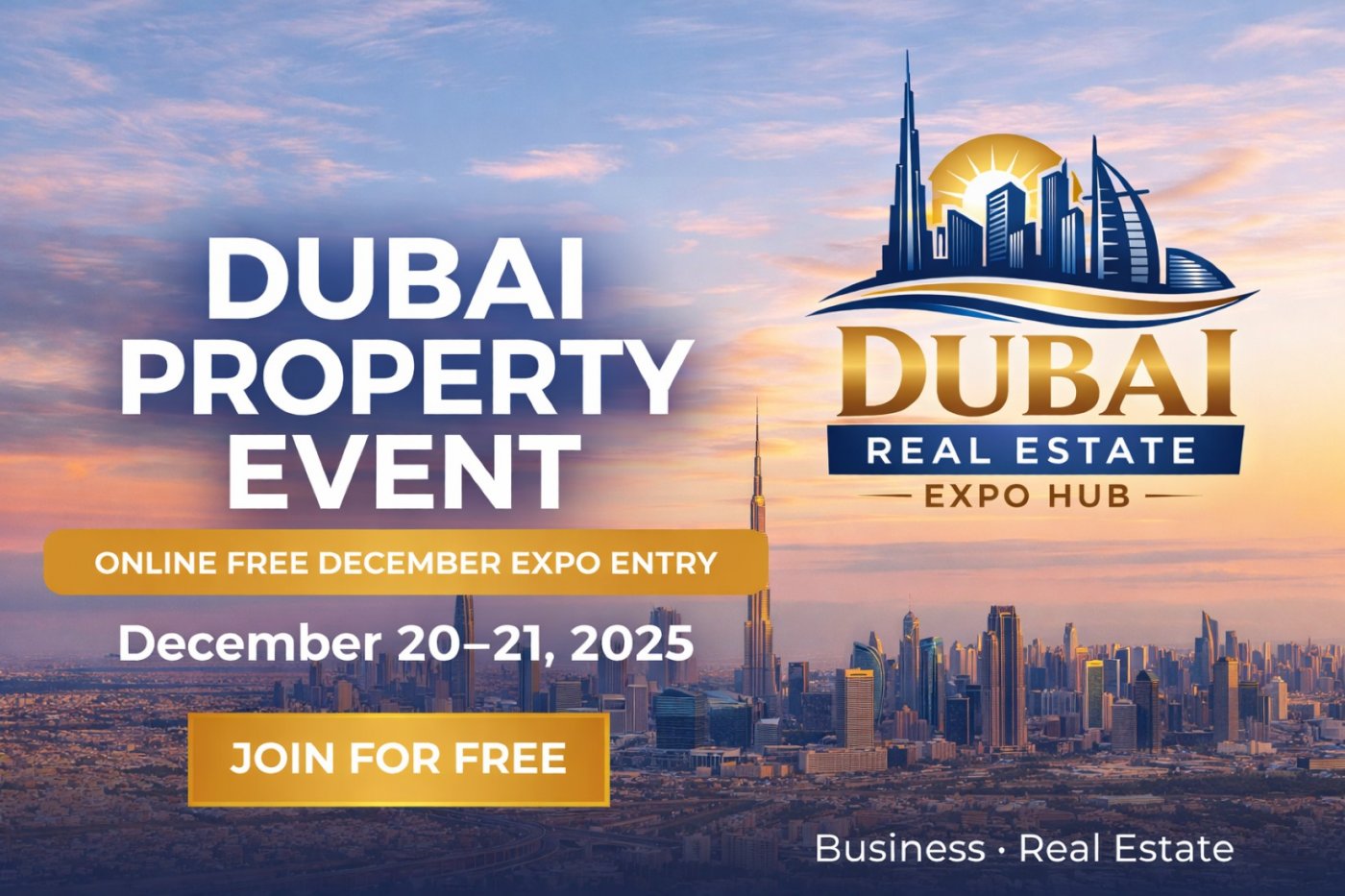 Dubai Property Event \u2013 VIP Free Online Real Estate Experience