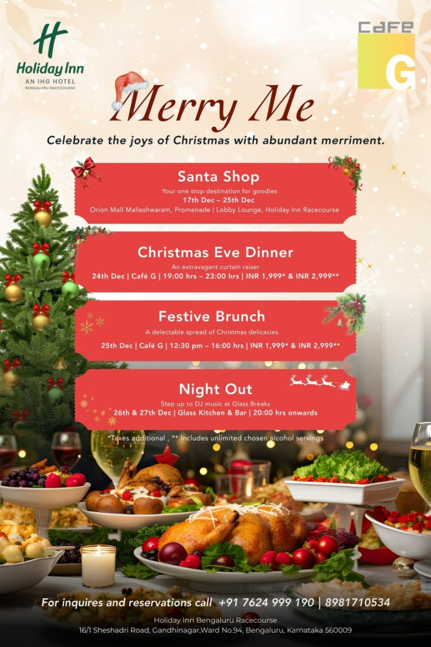 Celebrate the Magic of Christmas at Caf\u00e9 G, Holiday Inn Bengaluru Racecourse