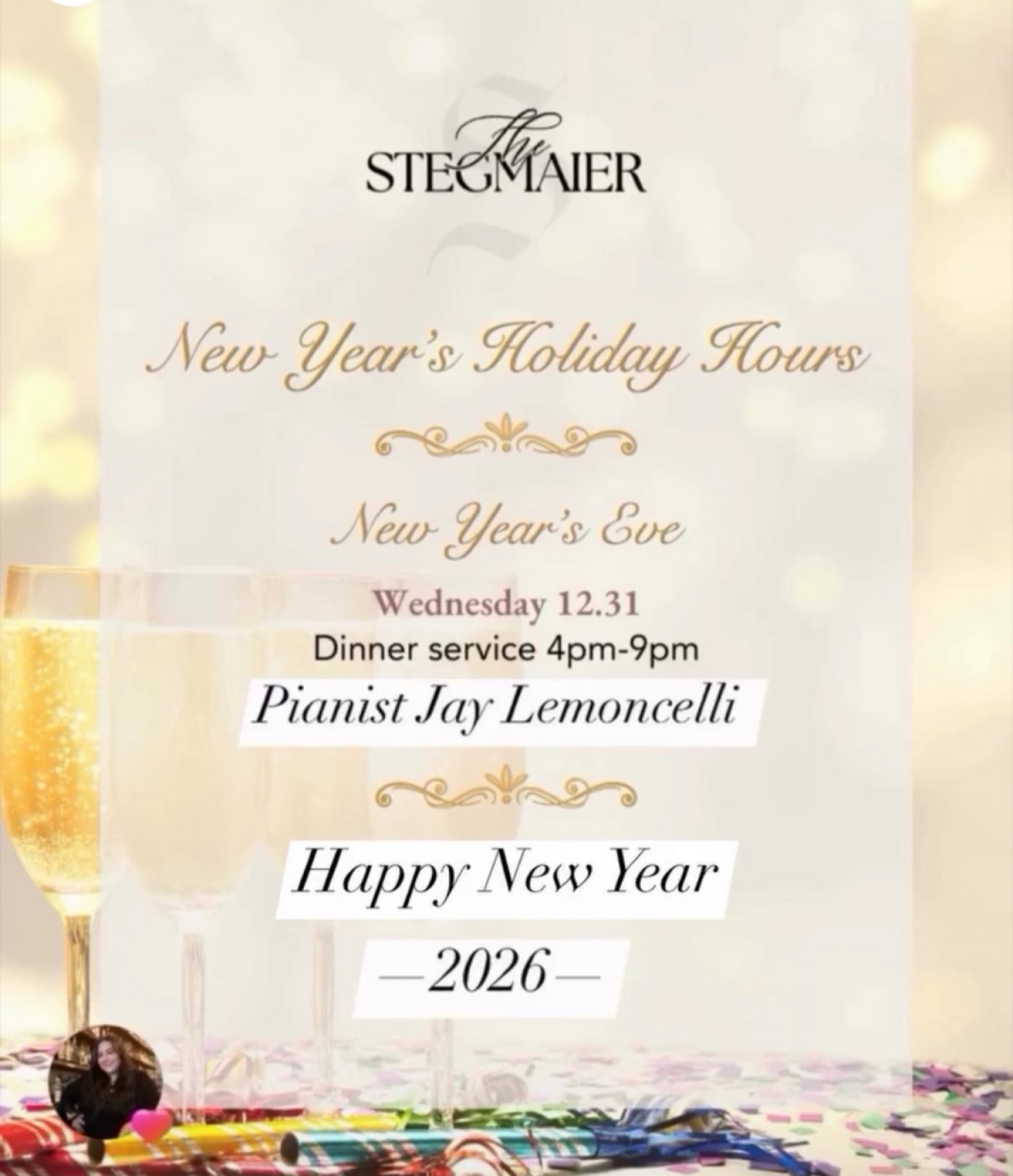 NEW YEAR’S EVE @ THE MARY STEGMAIER MANSION WITH PIANIST JAY LEMONCELLI ...