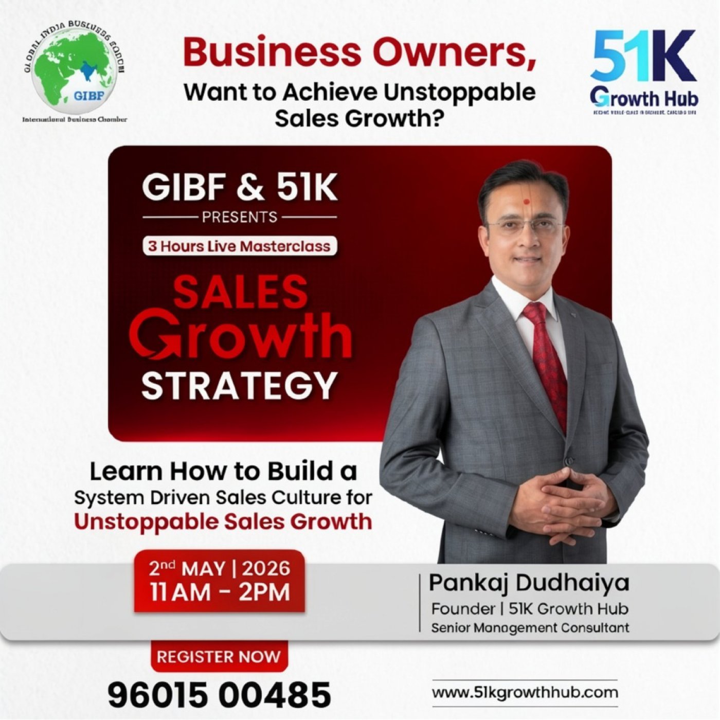 Sales Growth Strategy presented by GIBF & 51K Growth Hub and led by Mr ...