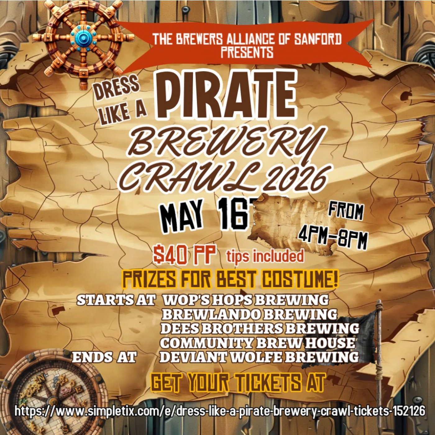 Dress Like A Pirate Brewery Crawl 2026