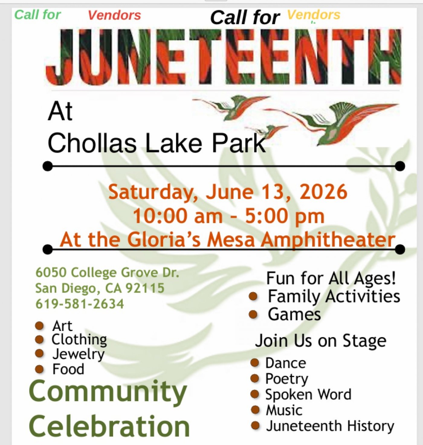 Vendors Call for 2026 Juneteenth Celebration