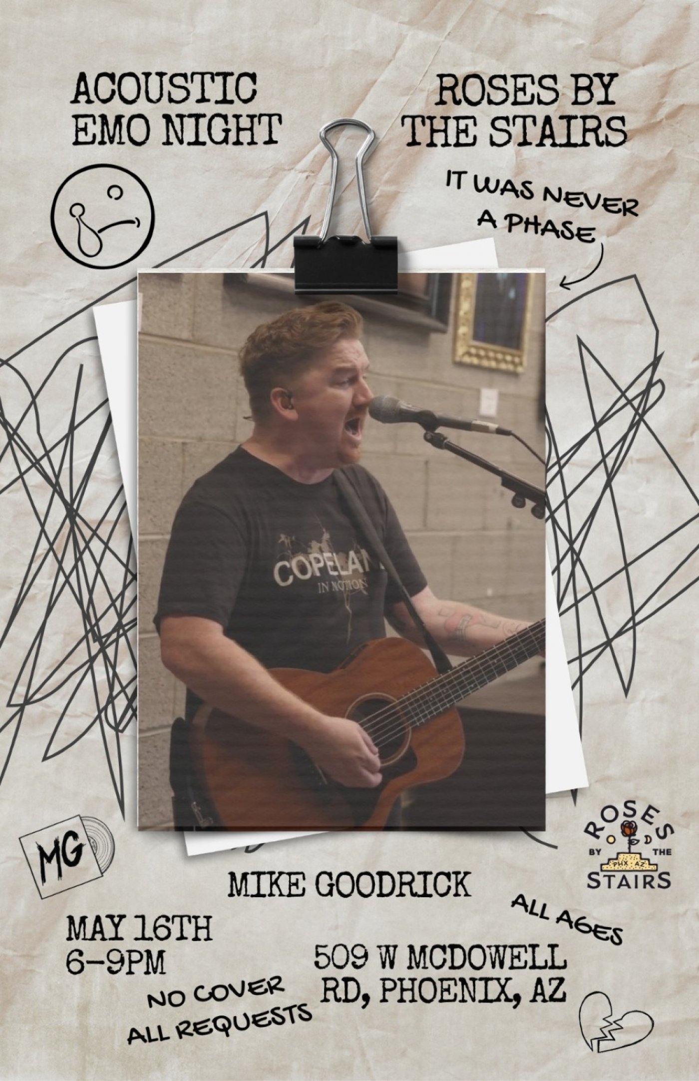 Downtown Acoustic Emo Night | Roses by the Stairs Brewing Phoenix | Scene Kid Revival