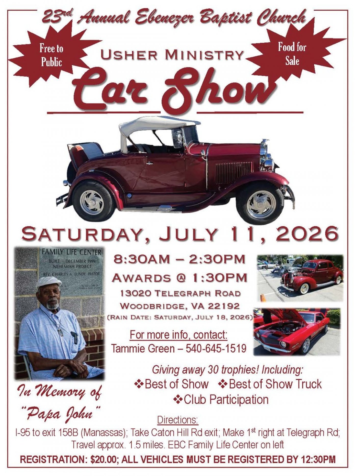 23rd Annual Ebenezer Baptist Church Ushers Ministry Car Show