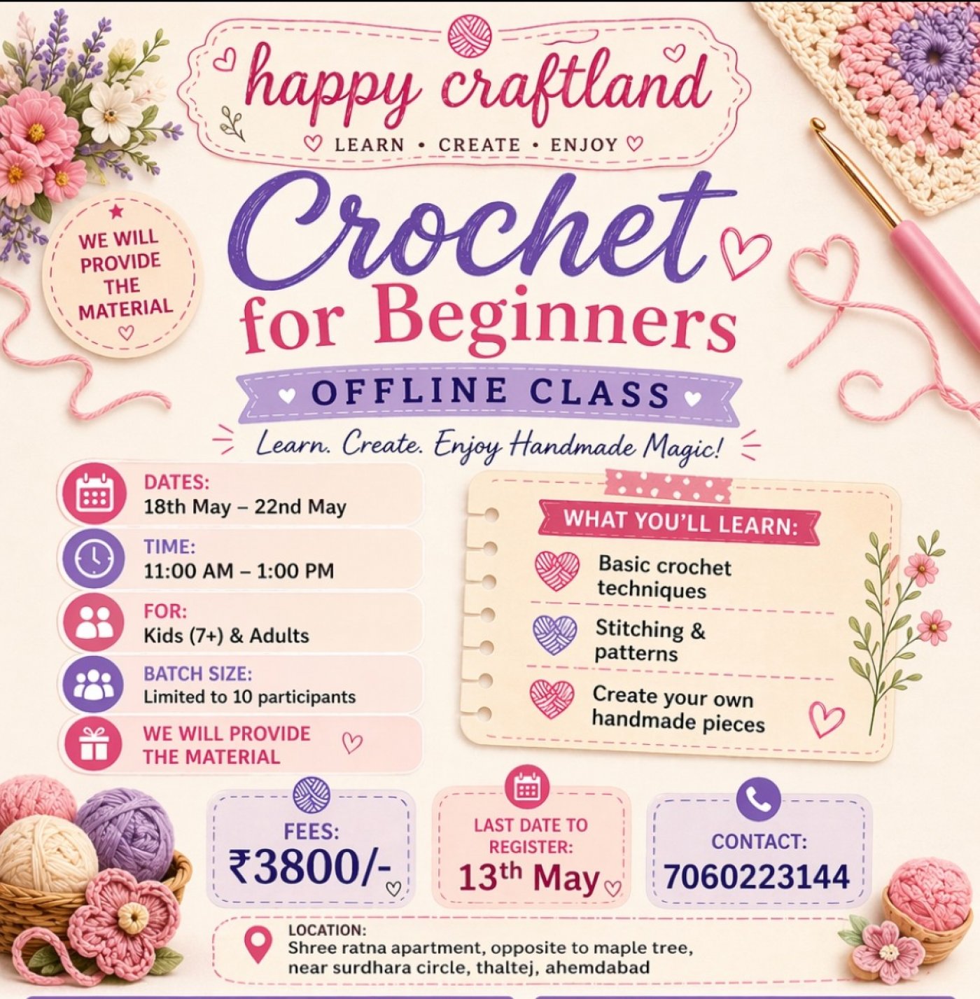 Crochet class for beginners 
