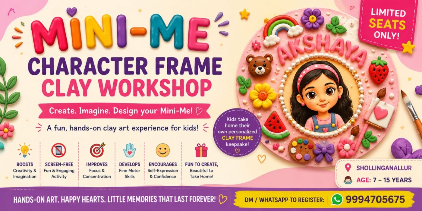 Mini Me character frame clay workshop