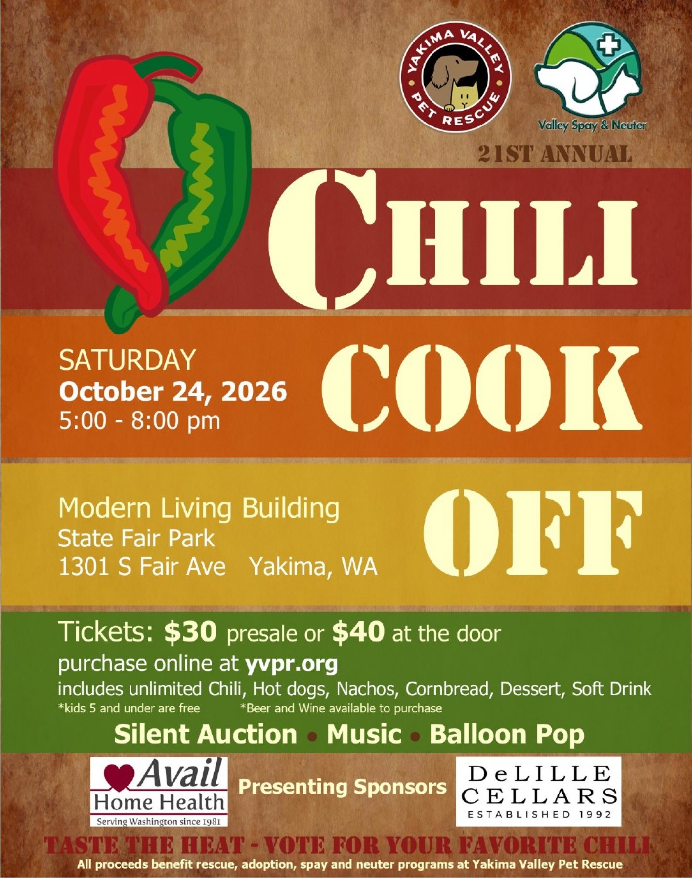 Chili Cook-Off at Modern Living Building, Yakima on 24th October, 2026