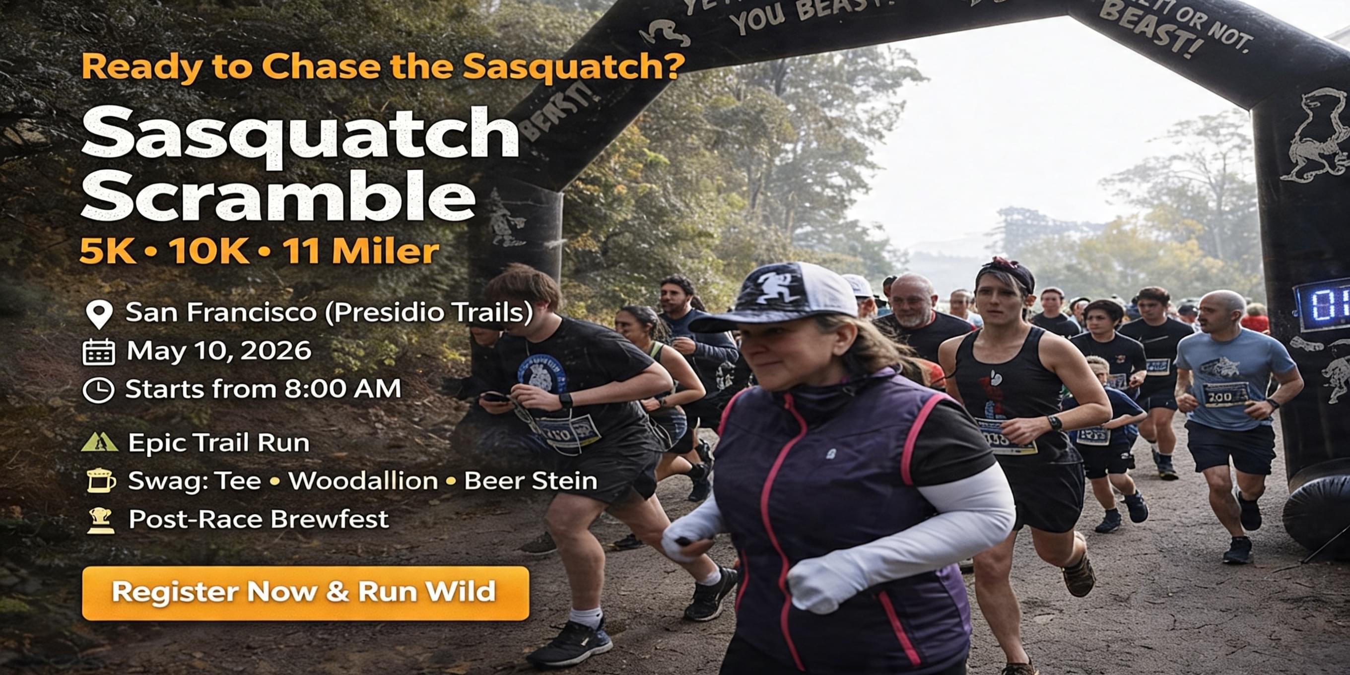 The Sasquatch Scramble 5K\/10K\/Enigmatic 11 Miler!